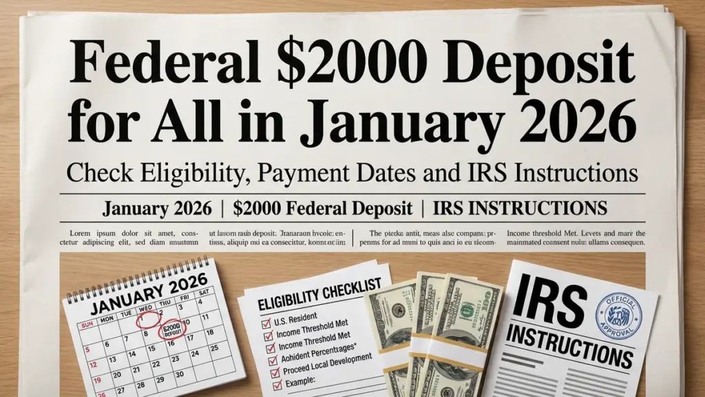 Federal $2000 Deposit for All in January 2026