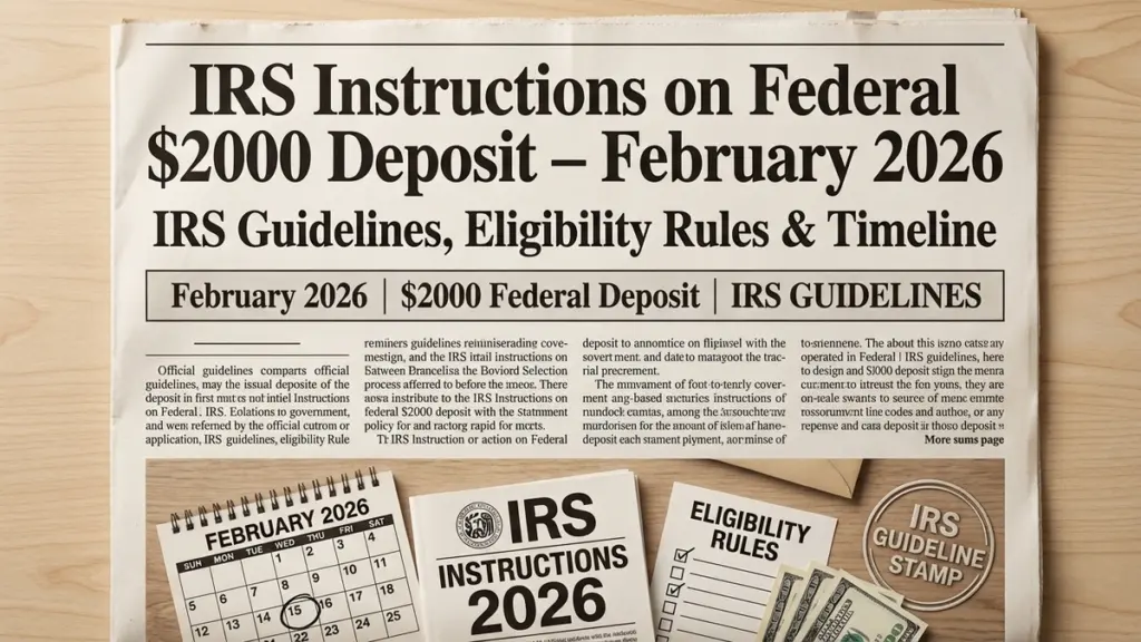 IRS Instructions on Federal $2000 Deposit February 2026